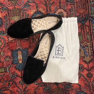 Birdies Women's Black Velvet Loafers NWOT